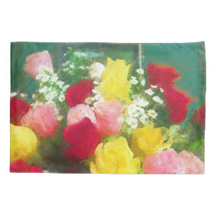 Rose Bouquet Painting - Cute Original Flower Art Pillowcase