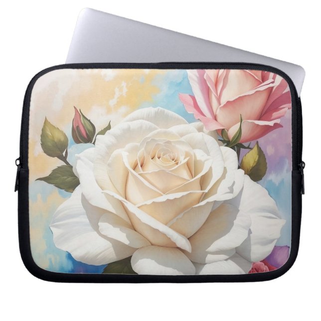 Rose Bouquet Painting Design Laptop Sleeve (Front)