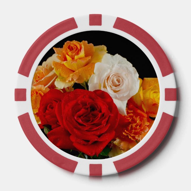Rose Bouquet Poker Chips (Front)