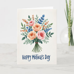 Rose Bouquet Watercolor Art Card