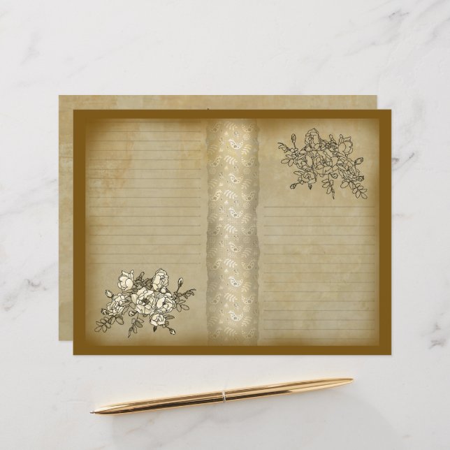 Rose Branch Vintage Paper (Front/Back In Situ)