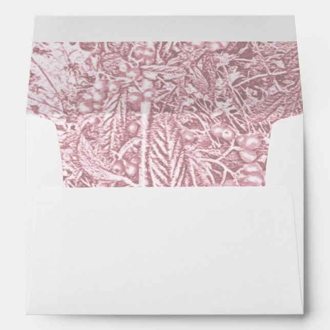 Rose Branches And Berries Wedding Adress Envelope (Back (Bottom))