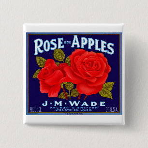 Rose Brand Apples 15 Cm Square Badge