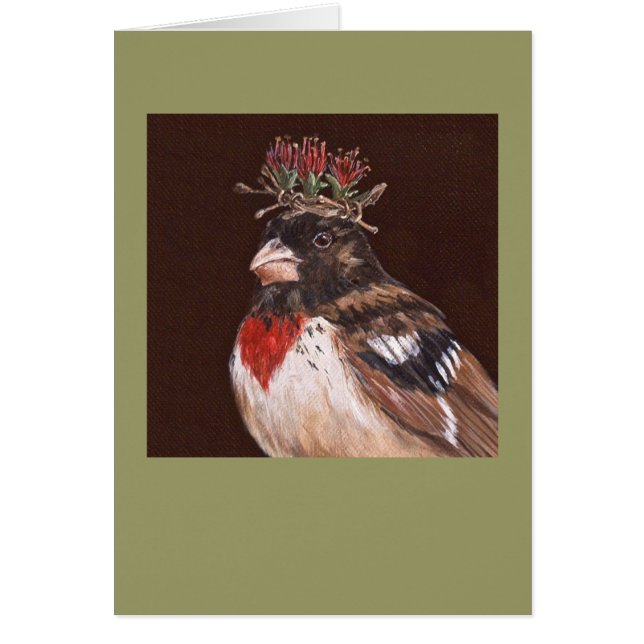 rose-breasted grosbeak card, Winston (Front)
