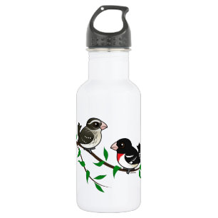 Rose-breasted Grosbeak Couple 532 Ml Water Bottle