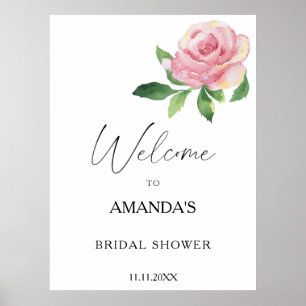 Rose - bridal shower welcome poster
