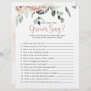 Rose Bridal Shower What did the Groom Say