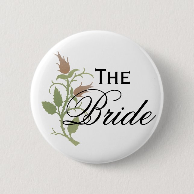Rose Bride 6 Cm Round Badge (Front)