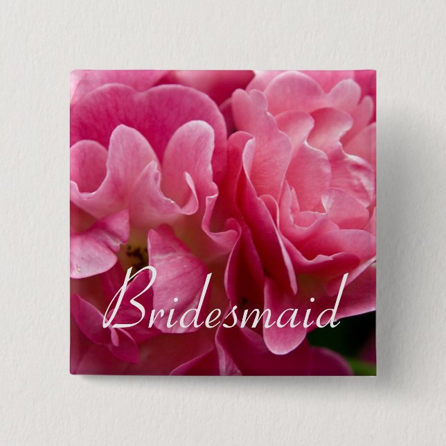 Rose :: Bridesmaid Wedding Button (Front)