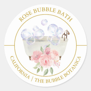 Rose Bubble Bath label