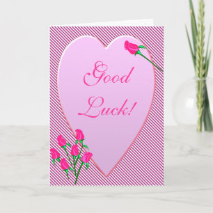 Rose Bud Heart Good Luck Card