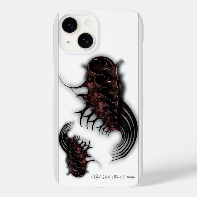 "Rose Bud Thorns Abstraction", iPhone Case (Back)
