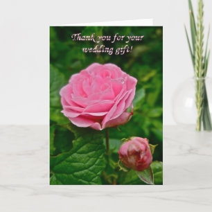 Rose & Bud Wedding Thank You Card