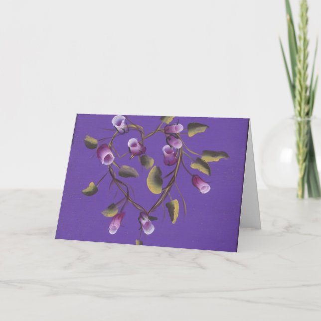 ROSE BUDS ON HEART VINE CARD (Front)