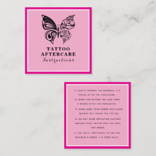 Rose Butterfly Tattoo Aftercare Instructions Square Business Card