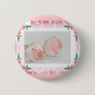 Rose Button...Wedding Favour 6 Cm Round Badge