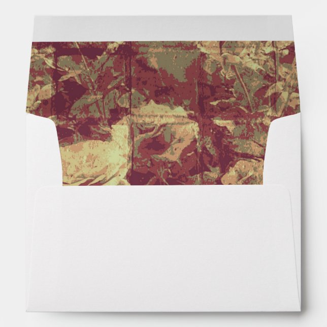 Rose camouflage pattern on tiled wall background envelope (Back (Bottom))