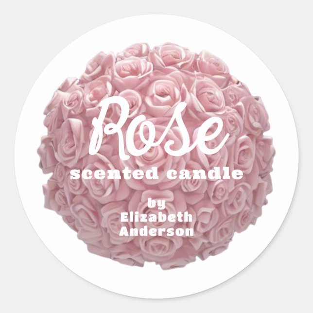 Rose Candle Classic Round Sticker (Front)