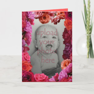 Rose Cards Pink Flowers Custom Greeting Card