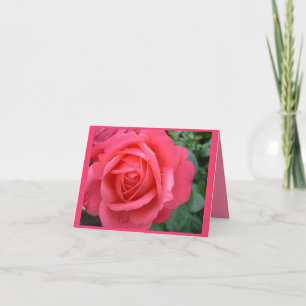 Rose Cards Pink Flowers Custom Greeting Card