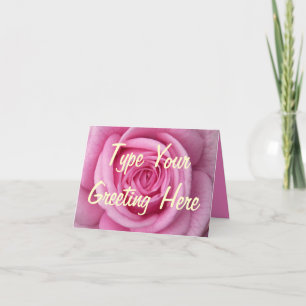 Rose Cards Pink Flowers Personalised Greeting Card