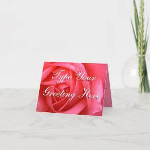 Rose Cards Red Flowers Custom Greeting Card