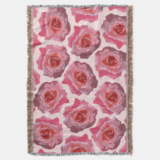 Rose Cartoon. RosaCartoonus. Throw Blanket (Front Vertical)