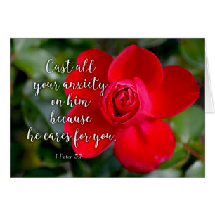 Rose Cast all your Anxiety Christian Bible Verse