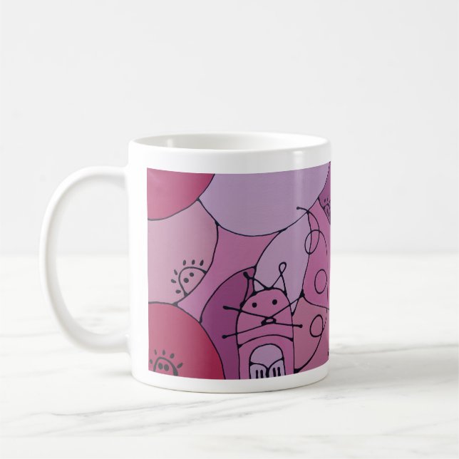 Rose cat coffee mug (Left)