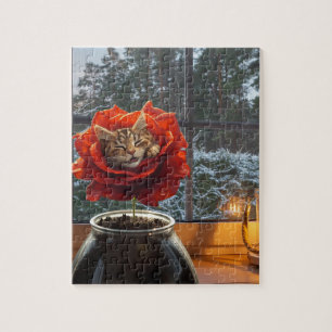 Rose Cat Dream Jigsaw Puzzle