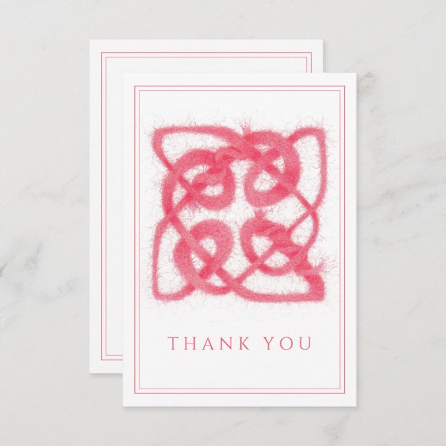 ROSE CELTIC KNOT 3.5x5 Thank You Flat Card (Front/Back)