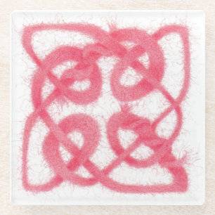 ROSE CELTIC KNOT Glass Coaster