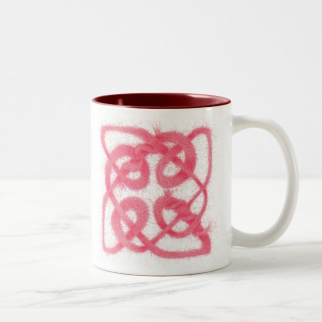 ROSE CELTIC KNOT Maroon Two-Tone Mug (Right)