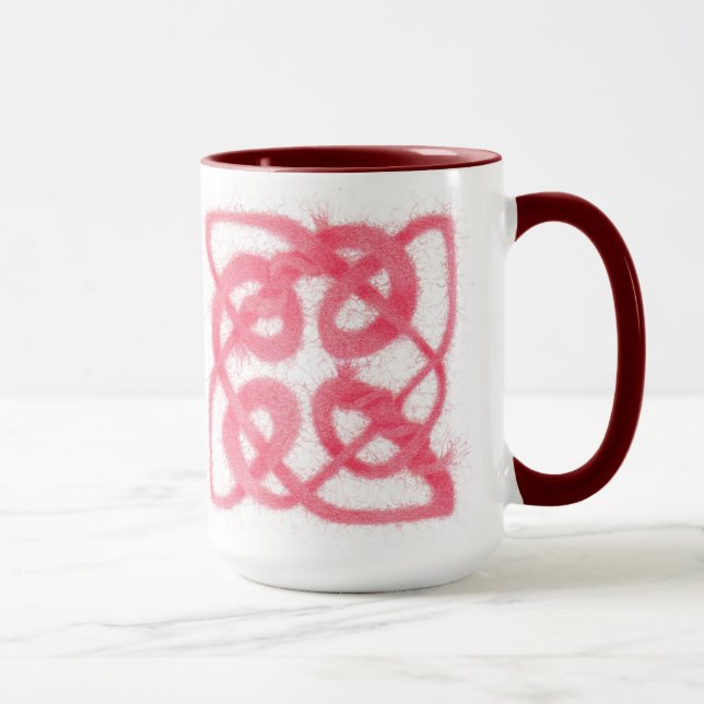 ROSE CELTIC KNOT Tall Maroon Combo Mug (Right)