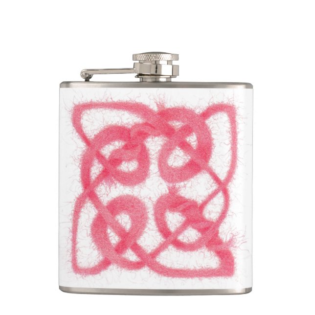 ROSE CELTIC KNOT Vinyl Wrapped Flask (Front)