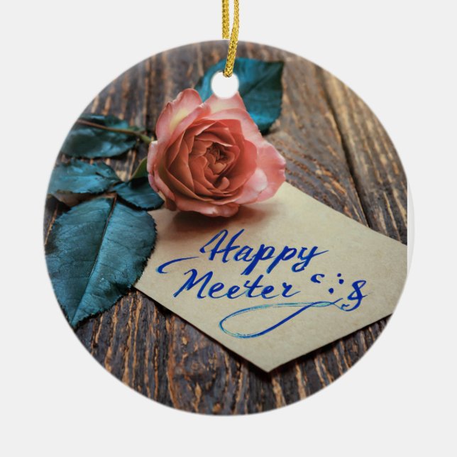 Rose Ceramic Tree Decoration (Front)