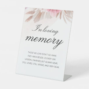 Rose Champagne Boho Memorial Wedding Pedestal Sign
