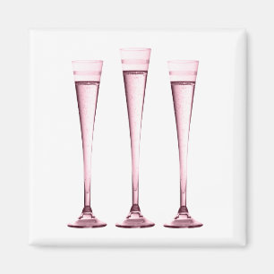 Rose Champagne Flutes Magnet