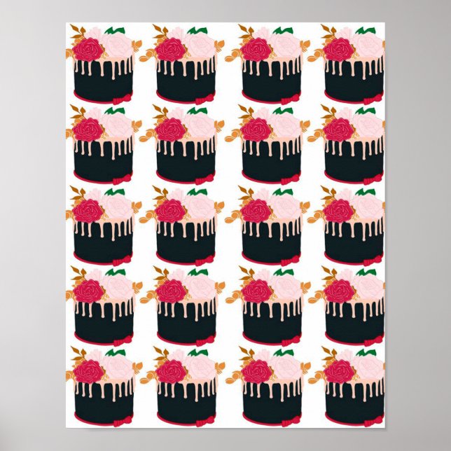 Rose chocolate cake - Funny Chocolate Lover Gift Poster (Front)