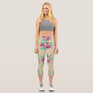 Rose Cluster Medley Capri Leggings