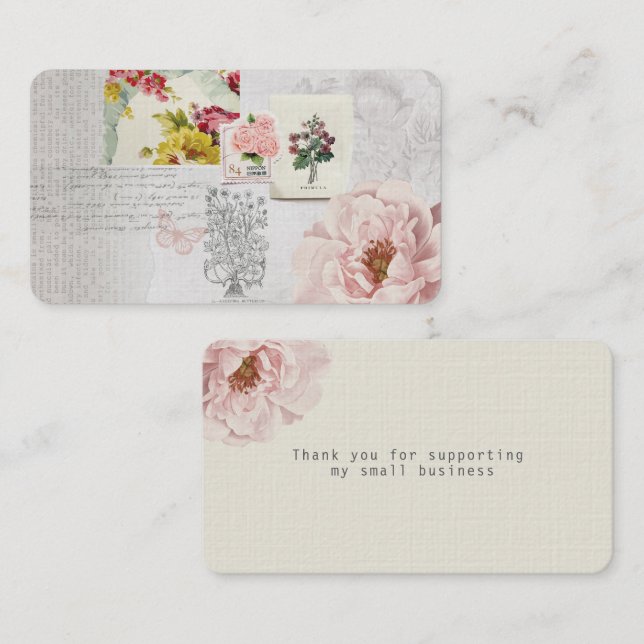 Rose Collage Business Thank You Card (Front/Back)