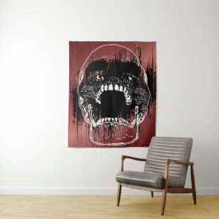 Rose Colour Wall Theme - Human Skull Tapestry