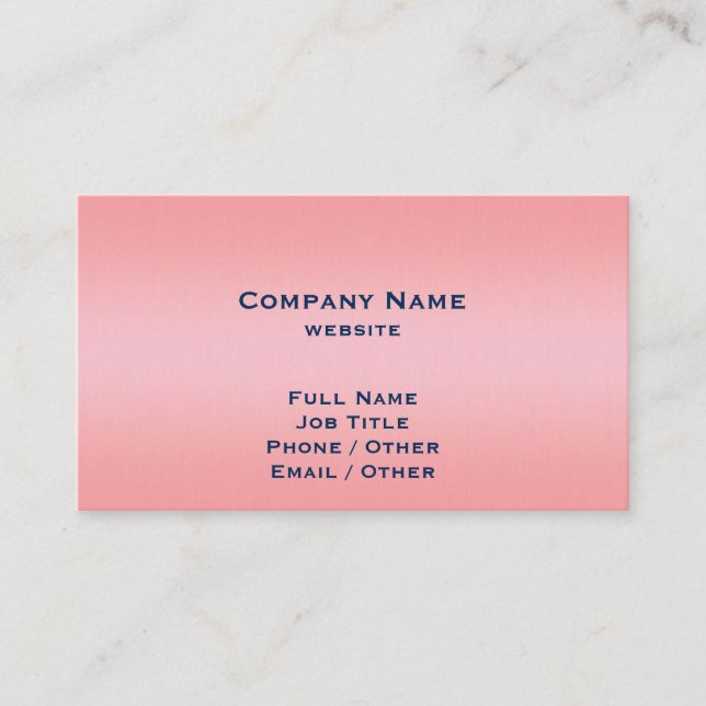 Rose Coloured Business Card (Front)
