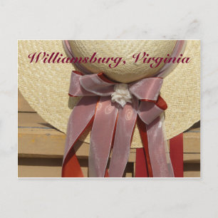 Rose coloured Colonial Hat, Williamsburg, VA Postcard