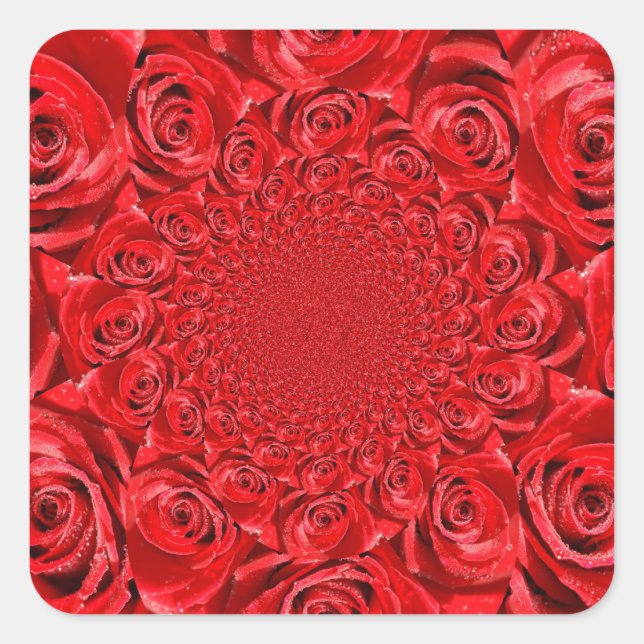 Rose-Coloured World: Floral Fantasy Square Sticker (Front)