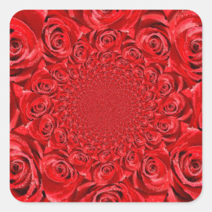Rose-Coloured World: Floral Fantasy Square Sticker