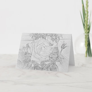 Rose Colouring Sheet Greeting Card