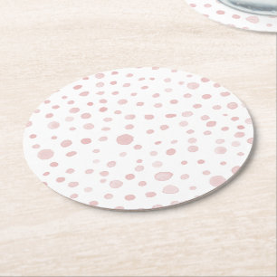 Rose Confetti Watercolor Dots Paper Coaster