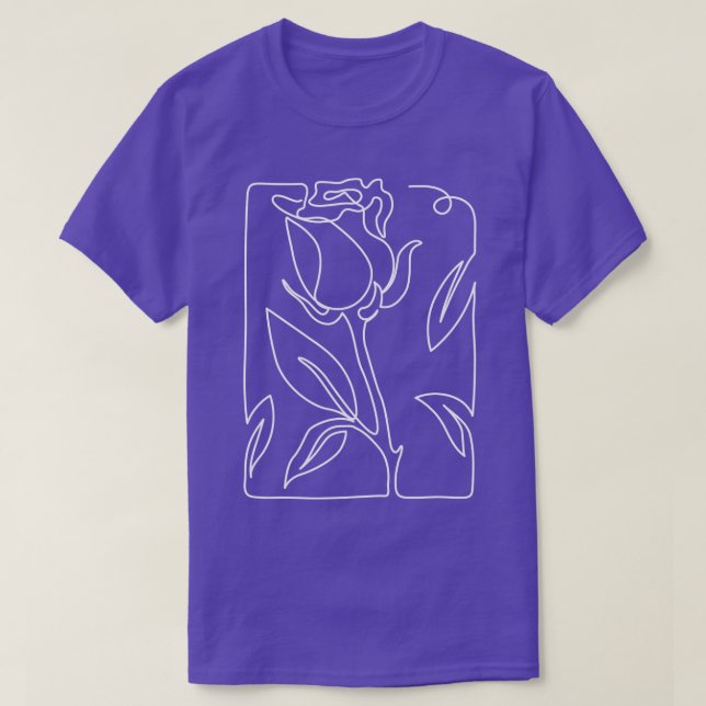 Rose Continuous Line Art T-Shirt (Design Front)