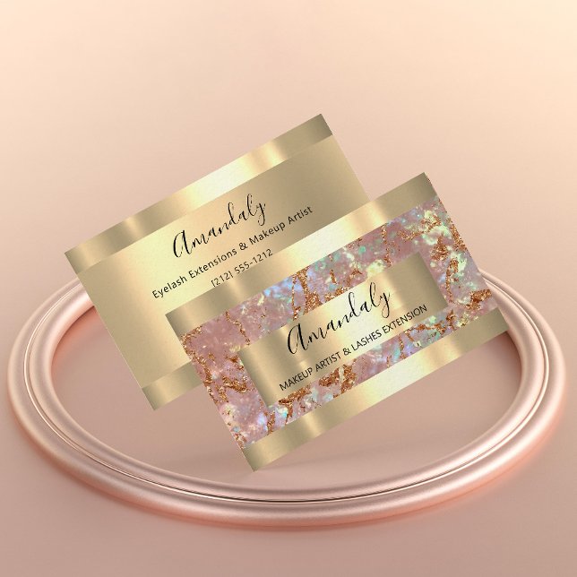Rose Copper Gold Marble  Frame Event  Business Card (Creator Uploaded)